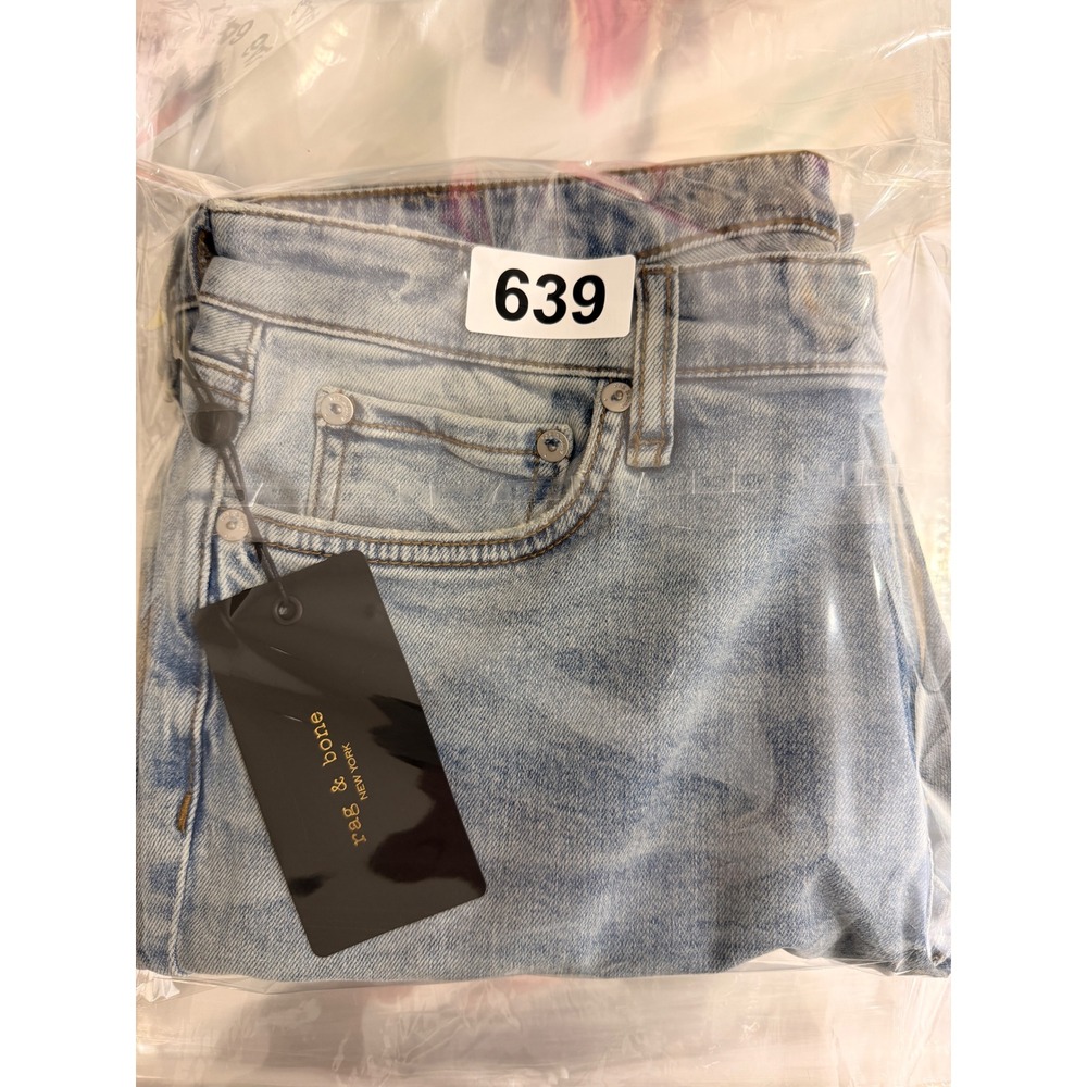 New Rag & Bone Size 28 The Dre Low-Rise Slim Boyfriend Jeans Daphne Blue Denim - Picture 12 of 12
